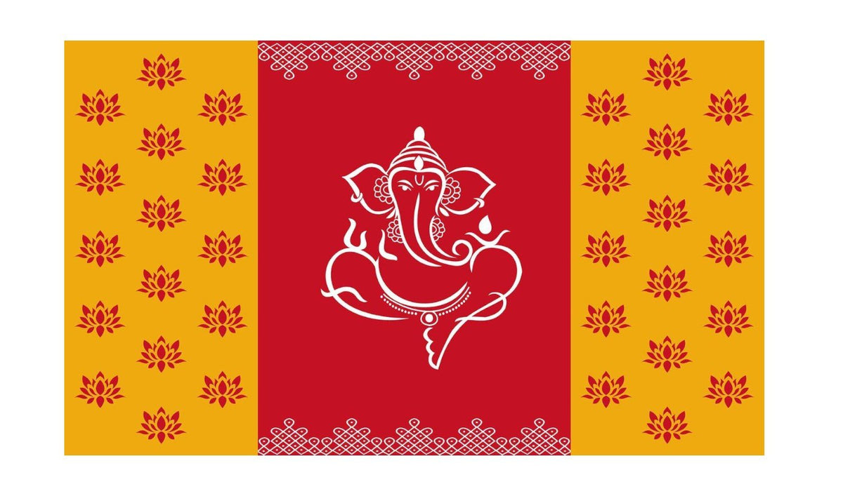 5x8 Feet Fabric Reusable Lord Ganesha Backdrop Banner for Wedding, Housewarming, Any ausipious occaions or pooja (1102) Festive Decor La Vie Bien 5x8 Feet Fabric Reusable Lord Ganesha Backdrop Banner for Wedding, Housewarming, Any ausipious occaions or pooja (1102)