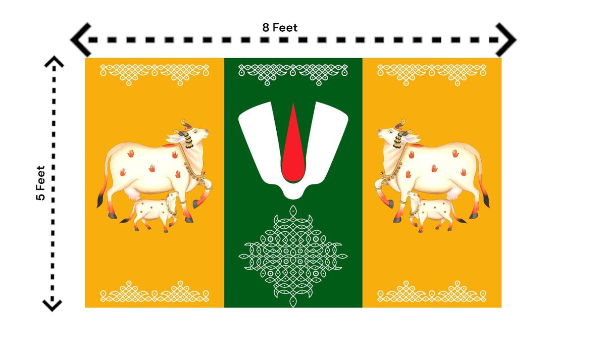 5x8 Feet Fabric Reusable Lord Venkateswara or Balaji Namam Backdrop Banner for South Indian Occasions like South indian Wedding, Pooja (1221) Festive Decor La Vie Bien 5x8 Feet Fabric Reusable Lord Venkateswara or Balaji Namam Backdrop Banner for South Indian Occasions like South indian Wedding, Pooja (1221)