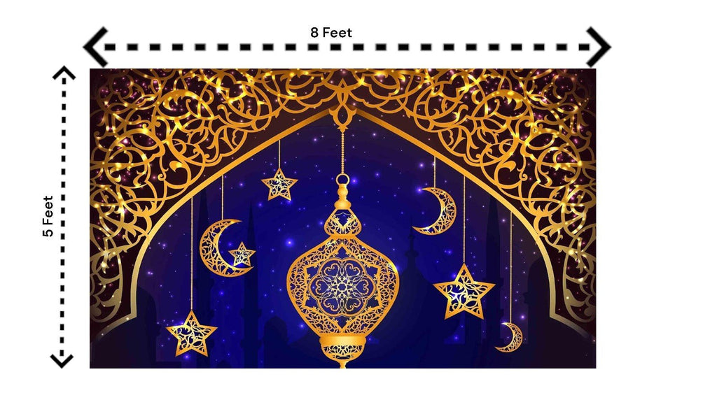 5x8 Feet Fabric Reusable Moon & Star Backdrop Banner for Muslim occasions like Ramadan, Eid al-Fitr, Eid al-Adha, Muslim Weddings (1137) Festive Decor La Vie Bien 5x8 Feet Fabric Reusable Moon & Star Backdrop Banner for Muslim occasions like Ramadan, Eid al-Fitr, Eid al-Adha, Muslim Weddings (1137)