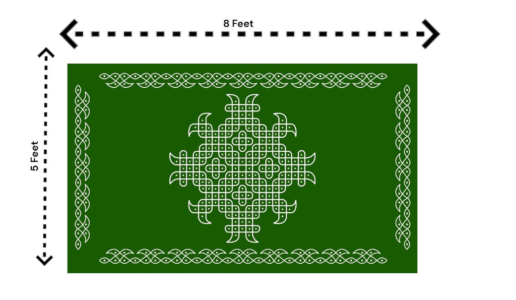 5x8 Feet Fabric Reusable Muggu or Kolam Backdrop Banner for Wedding, Seemantham Ceremony, Housewarming, any Auspicious occasions or pooja (1135) Festive Decor La Vie Bien 5x8 Feet Fabric Reusable Muggu or Kolam Backdrop Banner for Wedding, Seemantham Ceremony, Housewarming, any Auspicious occasions or pooja (1135)