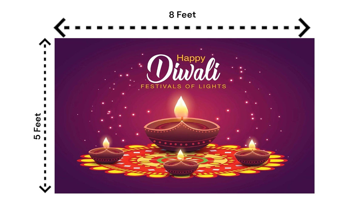 5x8 Feet Happy Diwali Fabric Backdrop Banner Festive Decor La Vie Bien 5x8 Feet Happy Diwali Fabric Backdrop Banner