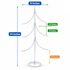 6-Arm Tiered Tree Silver Metal Ornament Display Stand 14 Inches Ornament Stands La Vie Bien 6-Arm Tiered Tree Silver Metal Ornament Display Stand 14 Inches