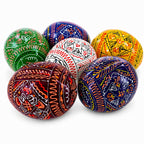 6 Hand Painted Geometric Ukrainian Wooden Easter Eggs Pysanky Easter Eggs > Wooden Pysanky Sets La Vie Bien 6 Hand Painted Geometric Ukrainian Wooden Easter Eggs Pysanky