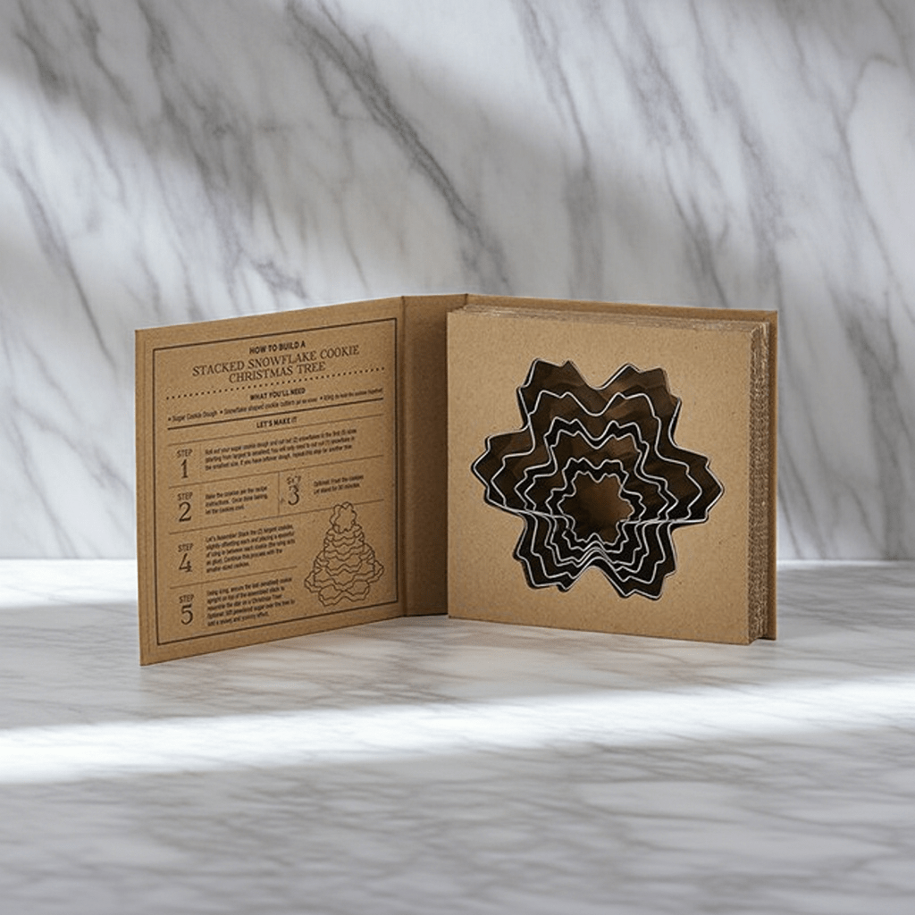 6-Piece Snowflake Cookie Cutter Set Book Box | Holiday Gift Set for Baker ALL THE THINGS La Vie Bien 6-Piece Snowflake Cookie Cutter Set Book Box | Holiday Gift Set for Baker