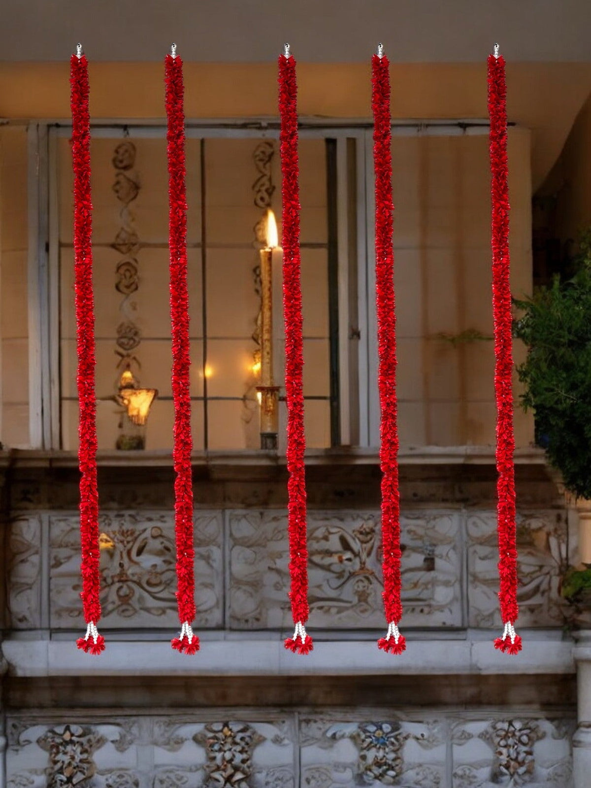 60" Long Artificial Flower Lari, Set of 5 Festive Decor La Vie Bien 60" Long Artificial Flower Lari, Set of 5