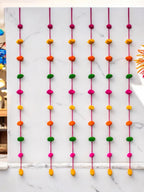60" Long Pom Pom Strings, Set of 6 Festive Decor La Vie Bien 60" Long Pom Pom Strings, Set of 6