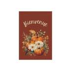 Bienvenue Fall Yard Flag with Floral Pumpkin Design by Printify