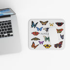 White French Papillons colorful Butterfly Mouse Pad – Vintage Botanical Desk Mat for French speakers