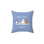 French chers vœux d'hiver Decorative Throw Winter Wishes Pillow, Cute Arctic Animals