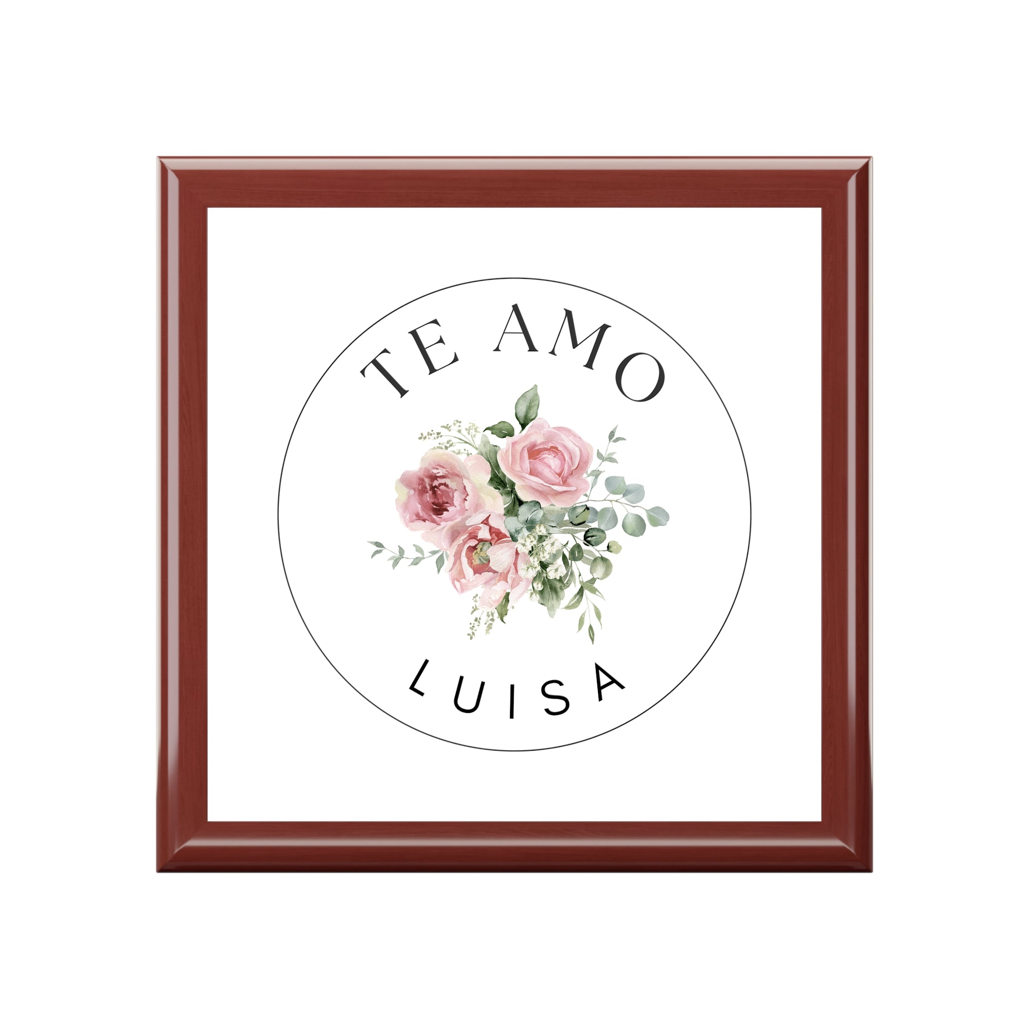 Personalized Te Amo Jewelry Box with Name