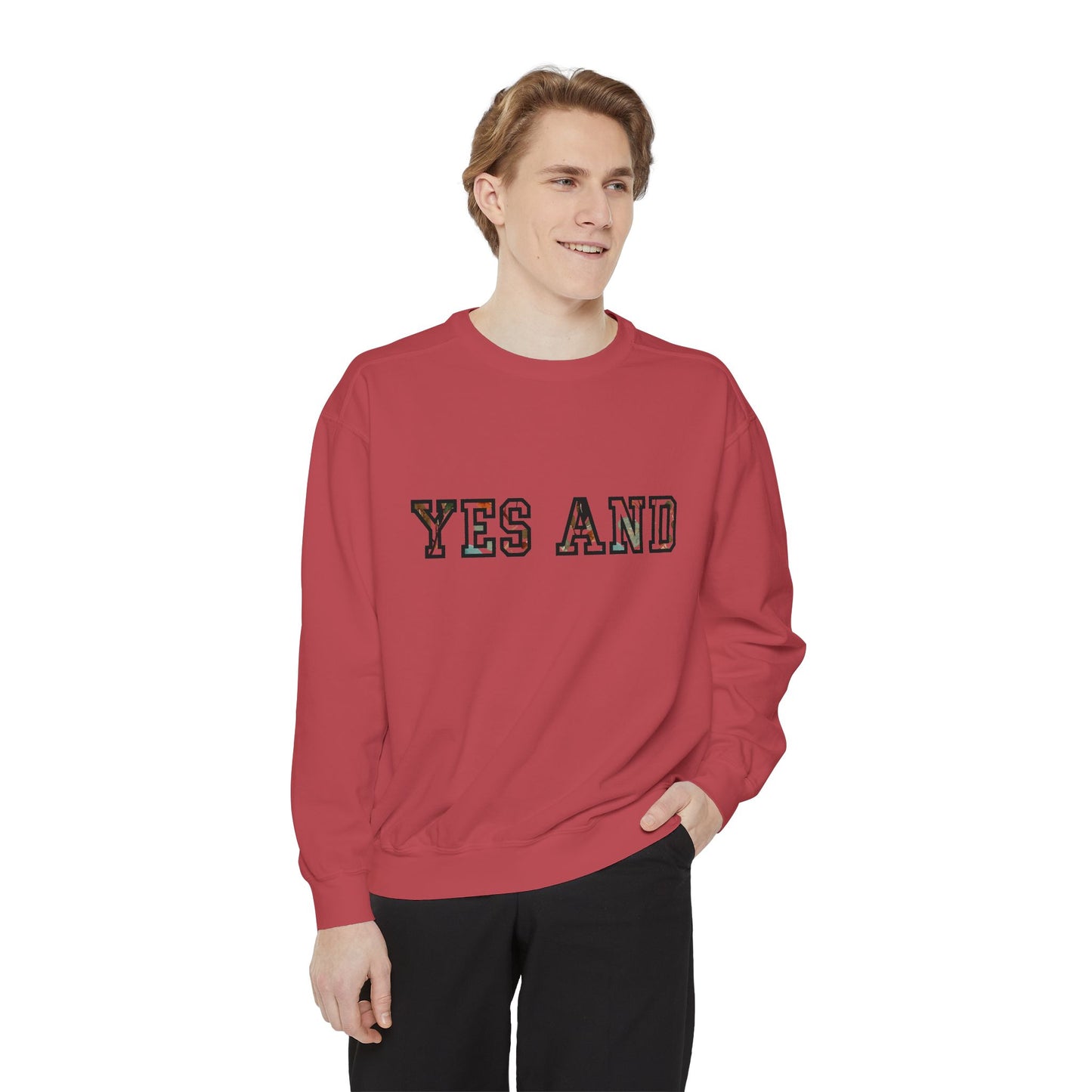 Sweat-shirt Oui et texte en bloc, couleurs confort