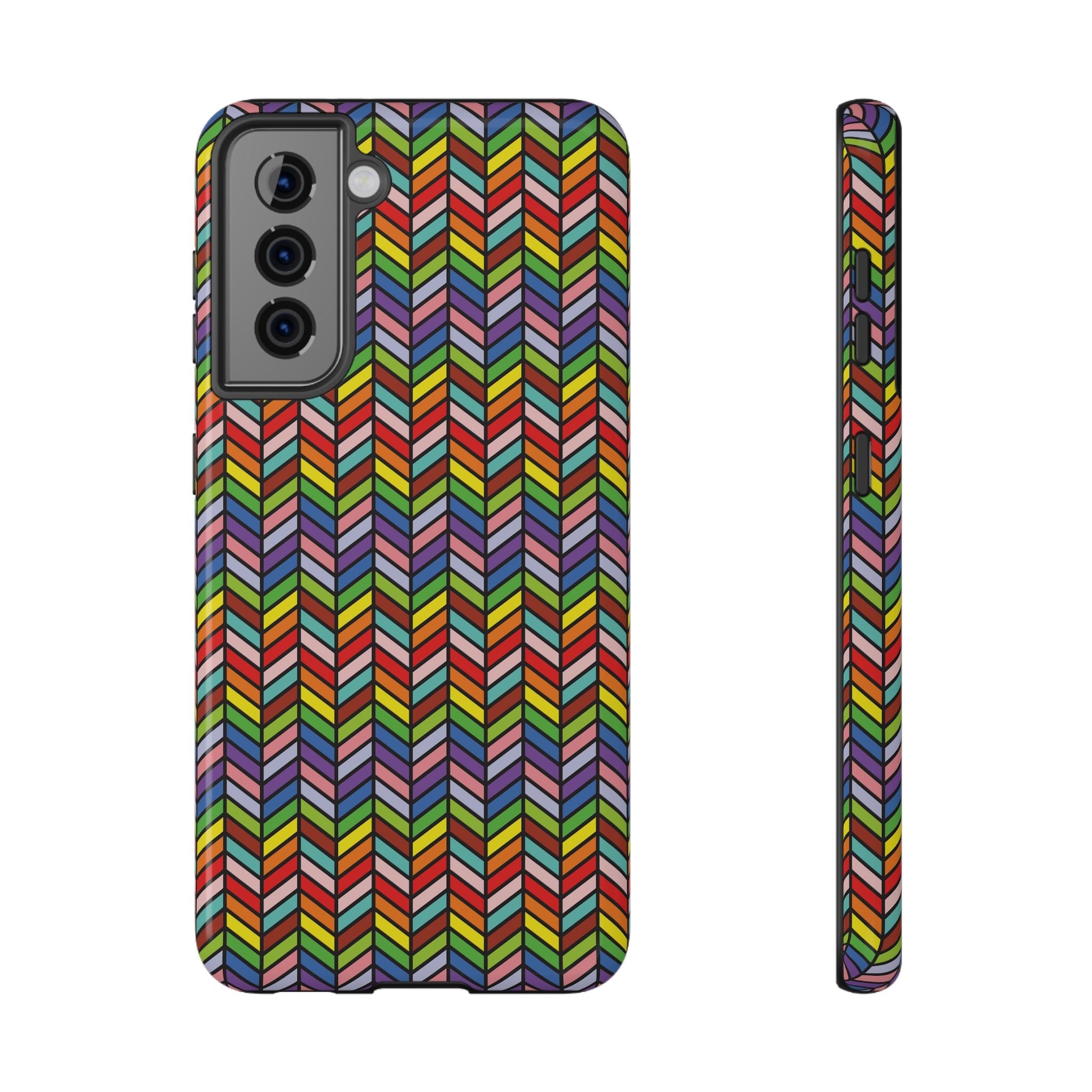 Bespattered Facade Rainbow Chevron Tiles Impact-Resistant Case