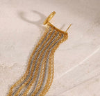Golden Cascade Fringe Ear Cuff
