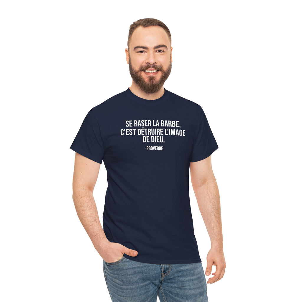 Se raser la barbe French proverb Tee for beard lovers