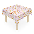 Cute pink gingham foodie Picnic Tablecloth, Cute Sweets Patterned Table Cover for Kids Parties, Everyday Decor