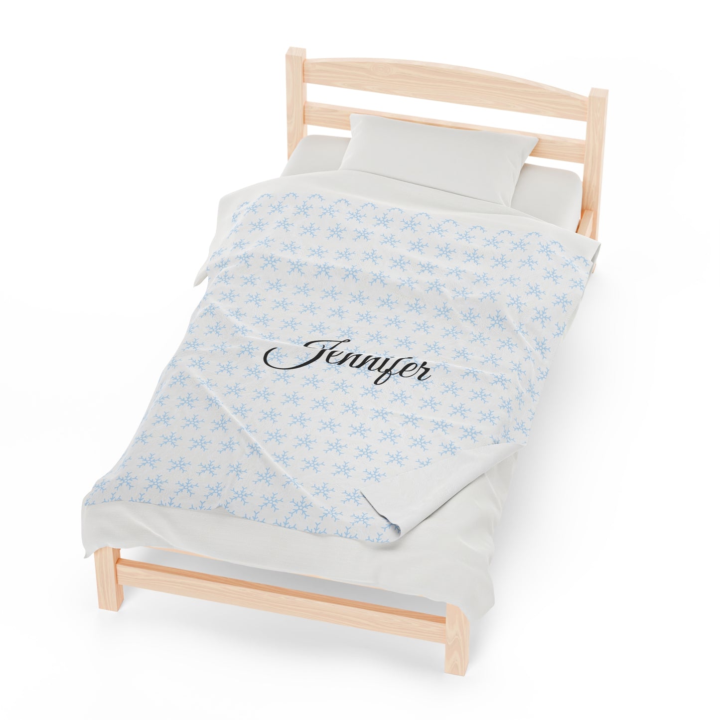 Personalized Winter Snowflake Velveteen Plush Blanket