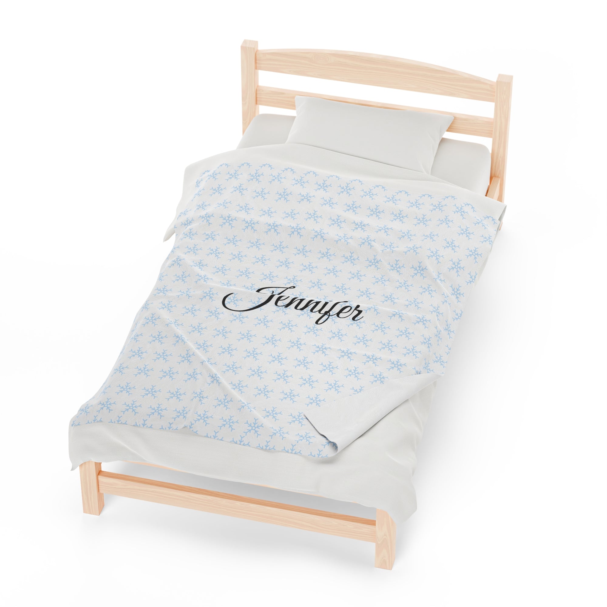 Personalized Winter Snowflake Velveteen Plush Blanket