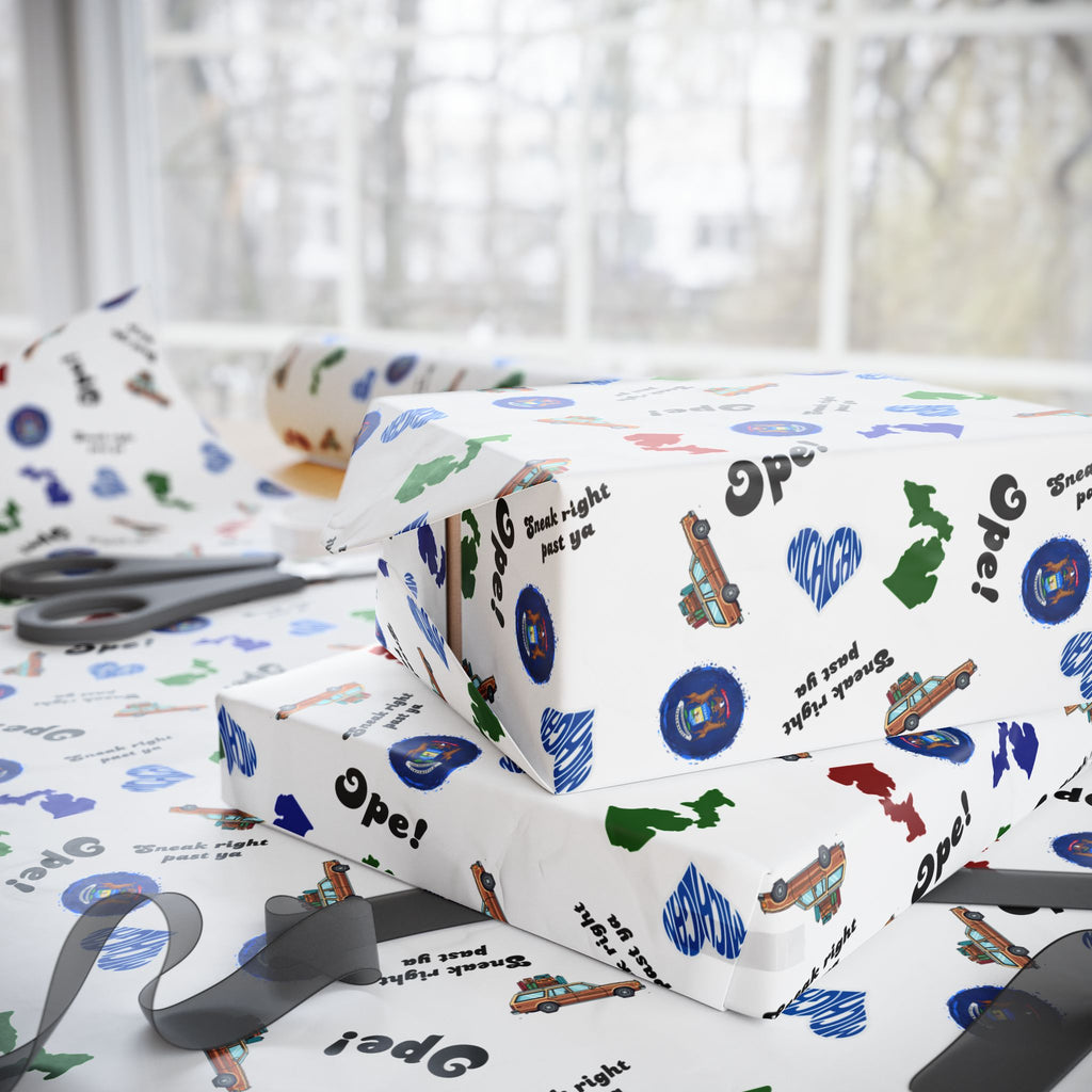 Michigan Themed Wrapping Paper