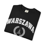 Warszawa Vintage Tee — Warsaw City Crest T-Shirt with Palace of Culture and Science graphic