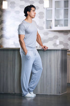 Men's Soft Bamboo Lounge Pajama Set - Short Sleeve Top & Pants 32" inseam by Spun Bamboo