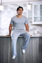 Men's Soft Bamboo Lounge Pajama Set - Short Sleeve Top & Pants 32" inseam by Spun Bamboo