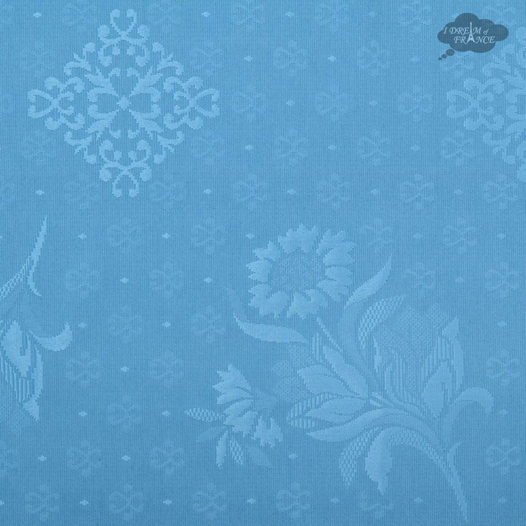 62" Square Moustiers Blue Matelassé Tablecloth by Tissus Toselli Tablecloth La Vie Bien 62" Square Moustiers Blue Matelassé Tablecloth by Tissus Toselli