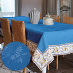62" Square Moustiers Blue Matelassé Tablecloth by Tissus Toselli Tablecloth La Vie Bien 62" Square Moustiers Blue Matelassé Tablecloth by Tissus Toselli