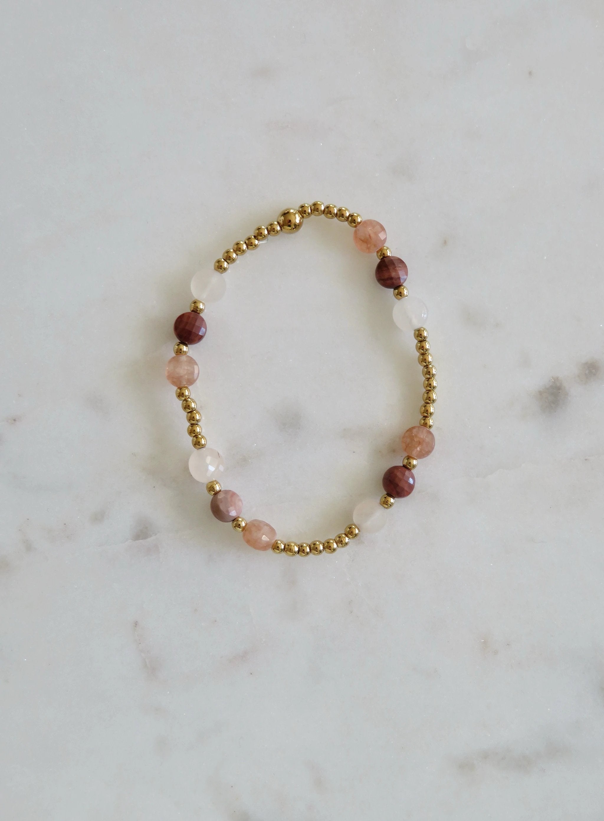 Gold Beaded Elegant Crystal Waterproof Non-Tarnish Bracelets by Curated By Suarez