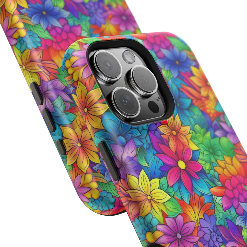 Bespattered Facade Bright Rainbow Flowers Impact-Resistant Case