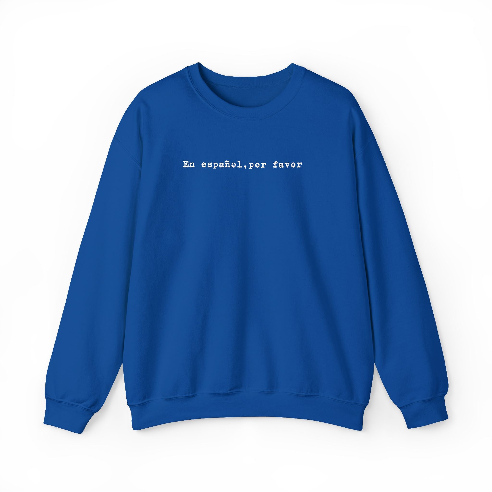 En español por favor embroidered Minimal Spanish Text Pullover