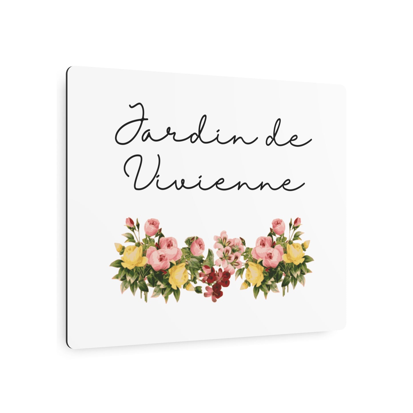 Panneau d'art en métal personnalisé Jardin de (nom personnalisé) pour jardin