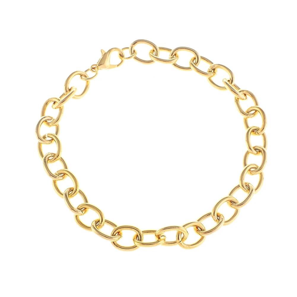 Charm Bar Bracelets - Cable Link 18k Gold Plated by Curated By Suarez