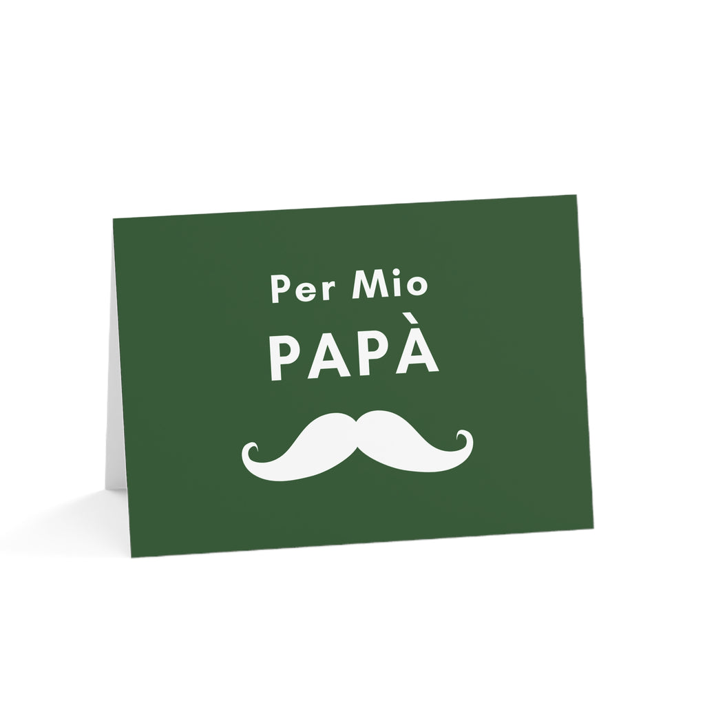 Per Mio Papà Italian Greeting Card for birthday or Father's Day, Card with Moustache, blank inside with envelope