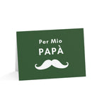 Per Mio Papà Italian Greeting Card for birthday or Father's Day, Card with Moustache, blank inside with envelope