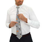 Canadian Pride Necktie with Fleur de lis, Hockey Sticks and Maple Syrup Design