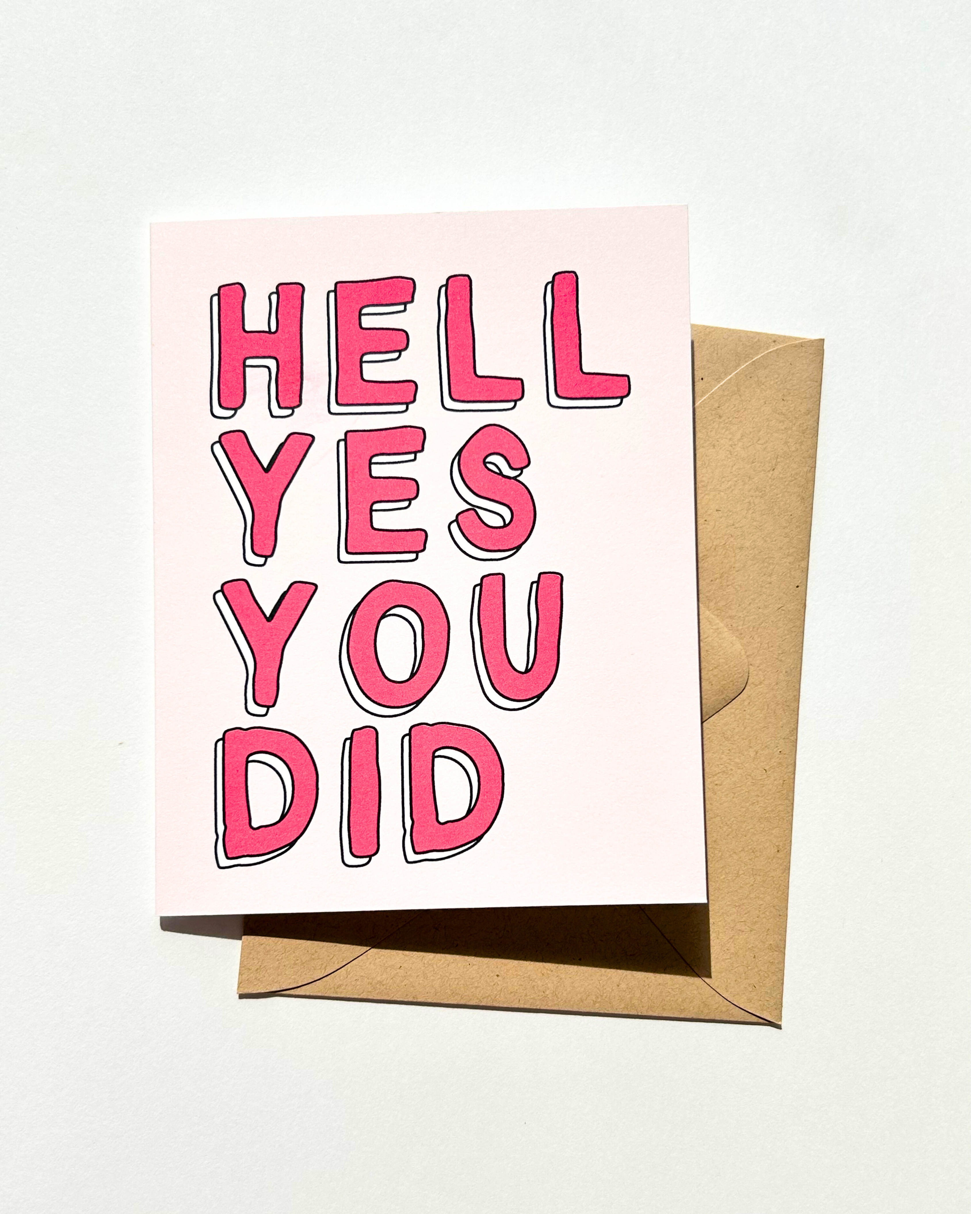 Hell Yes You Did Cute Pink Congratulations Card Graduation