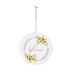 Wooden hanging Sunflower Welcome Sign by Printify