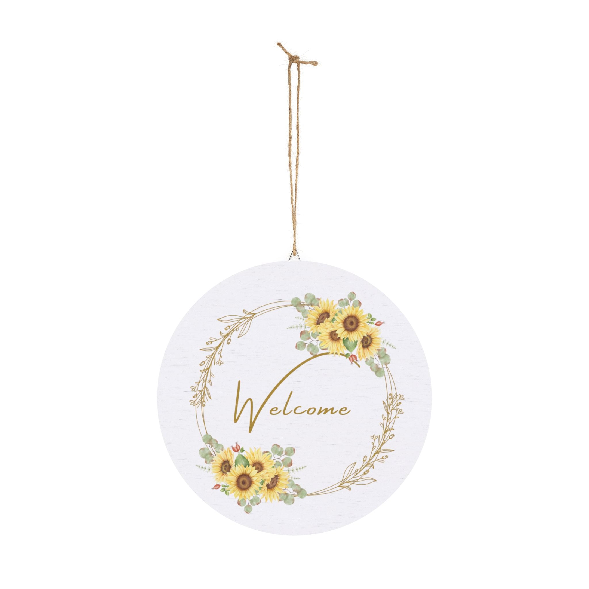 Wooden hanging Sunflower Welcome Sign