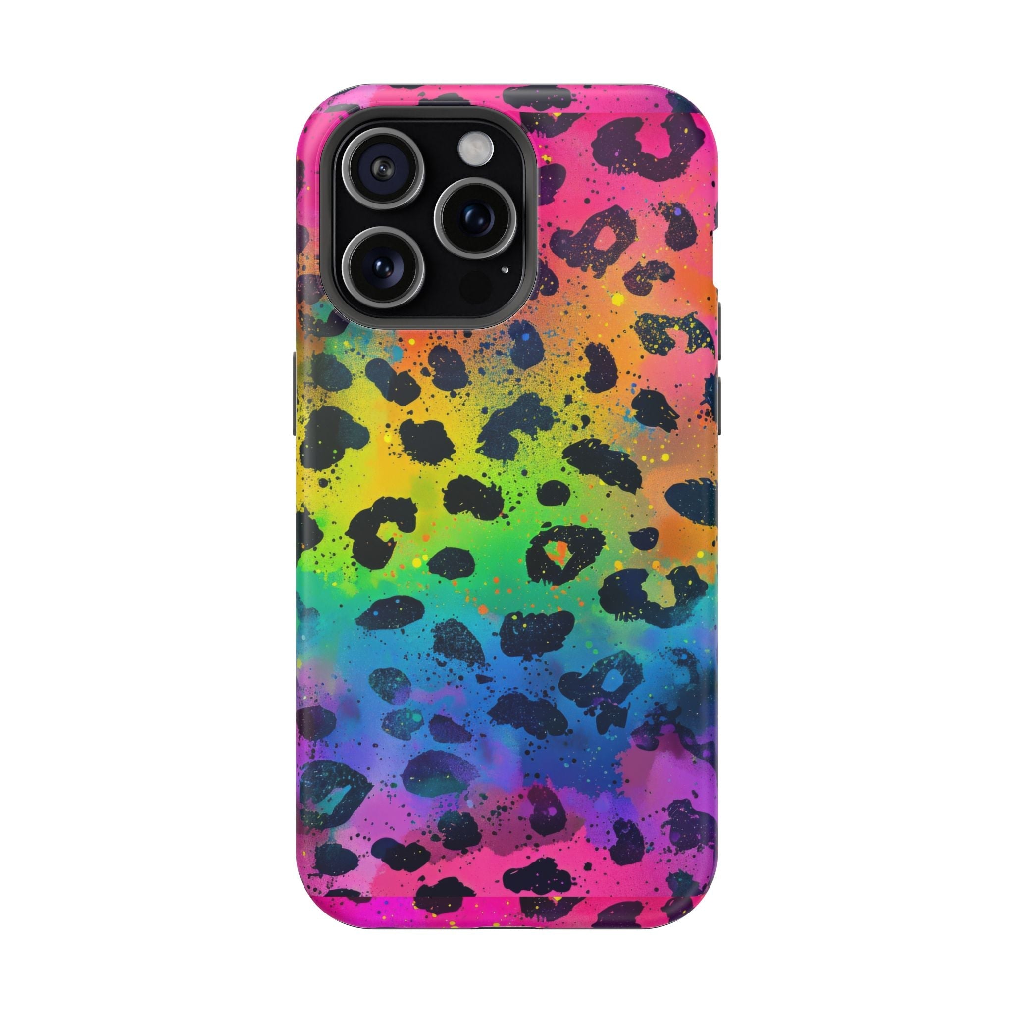 Bespattered Facade Neon Leopard Impact-Resistant Case