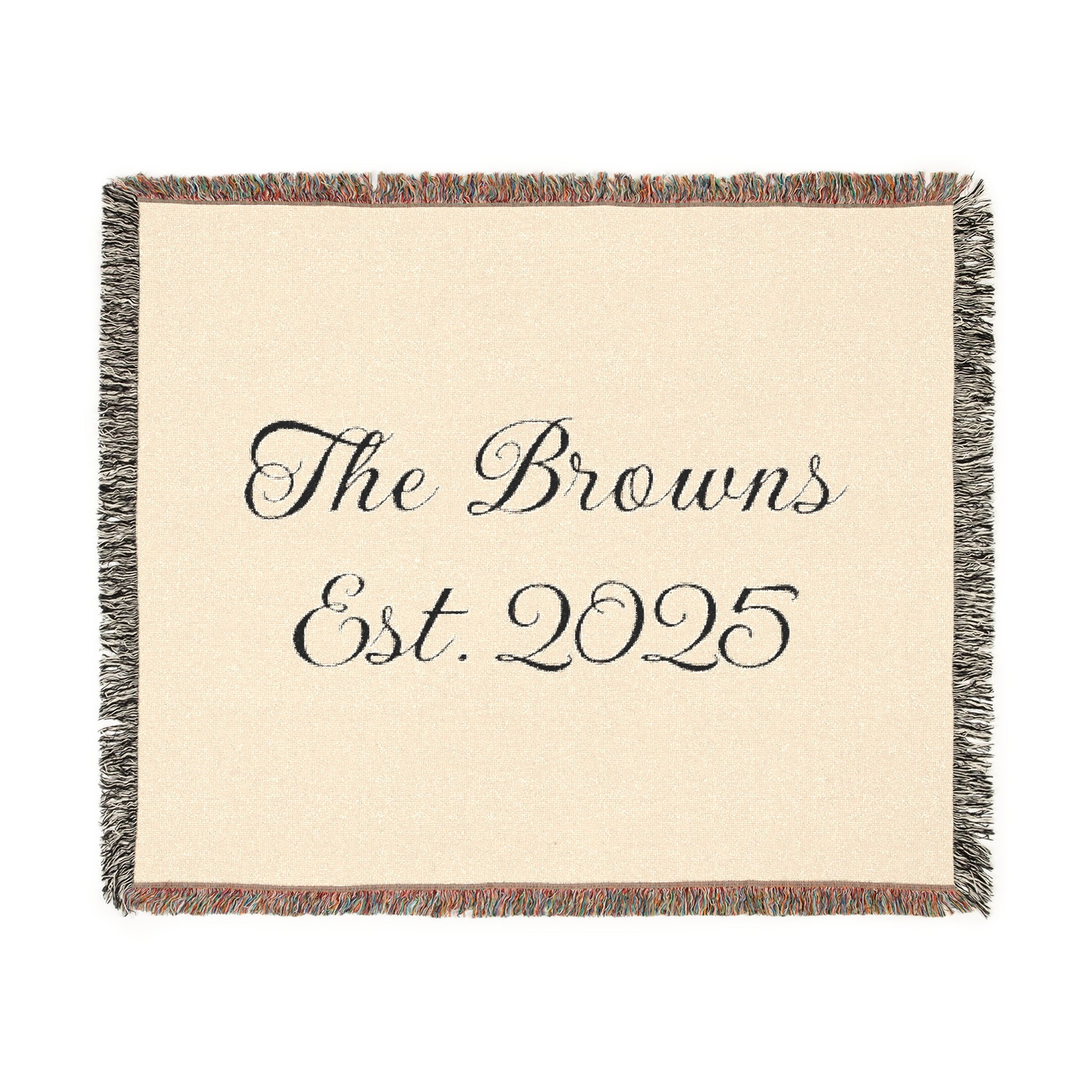 Custom family name and year Woven Blanket