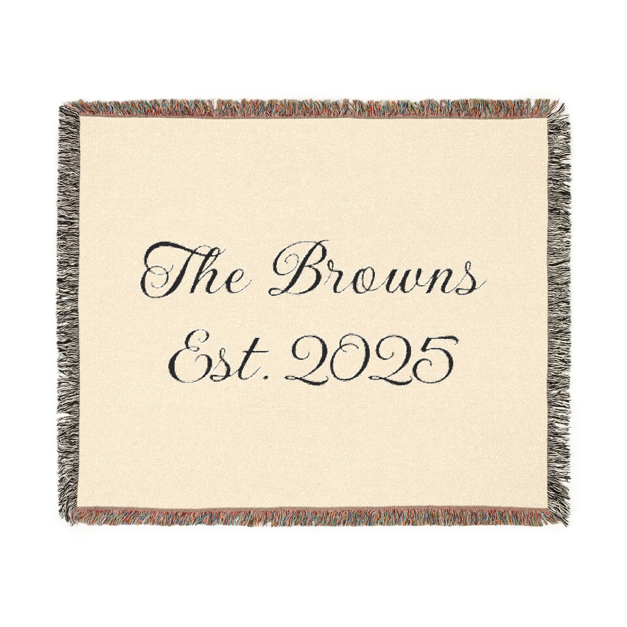 Custom family name and year Woven Blanket