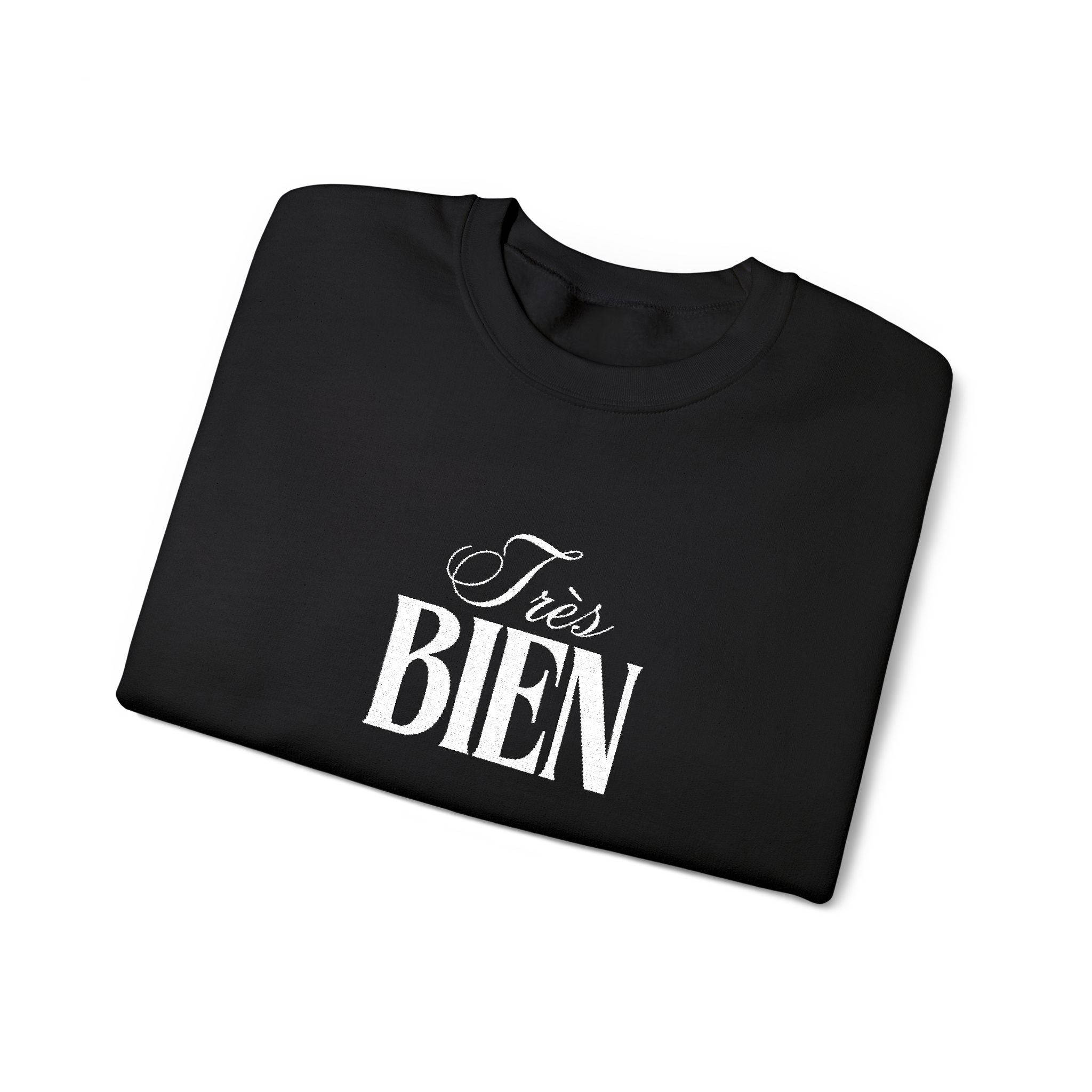 Embroidered Très Bien Sweatshirt -French Phrase Graphic Crewneck