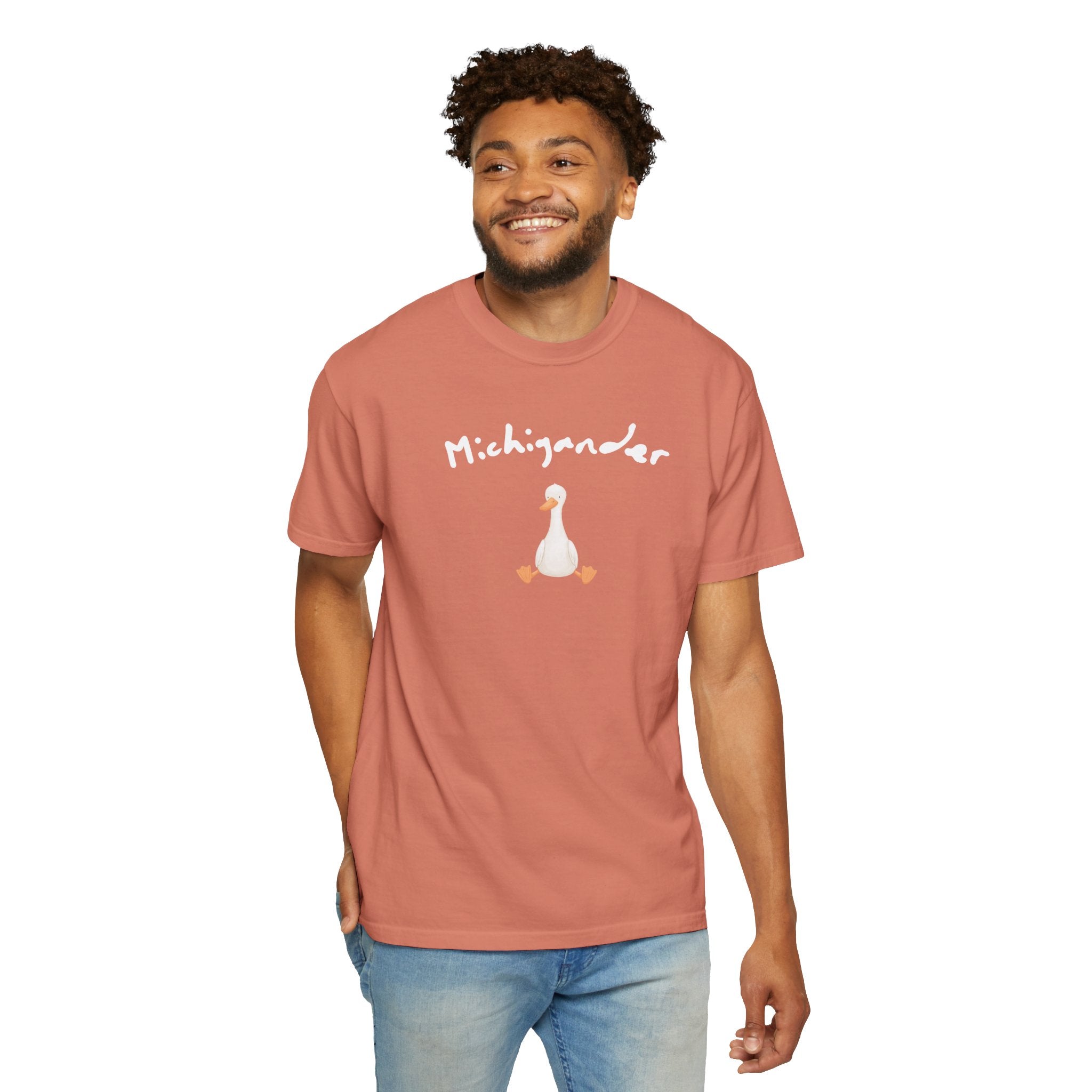 Michigander comfort colors adult tee, silly goose shirt for Michigan residents