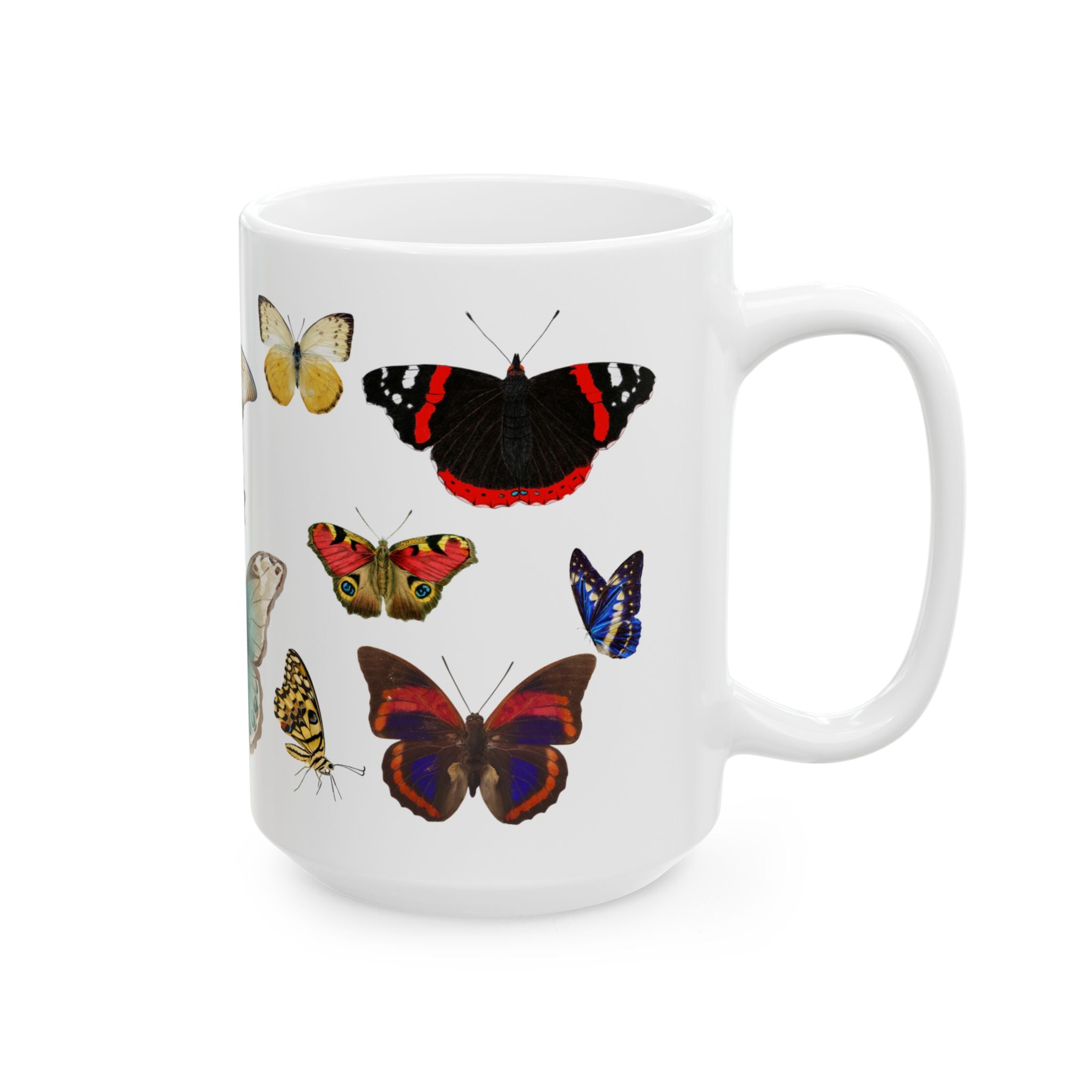 Japanese 蝶々Vintage Butterflies Ceramic Mug — Colorful insect Design (11oz & 15oz)