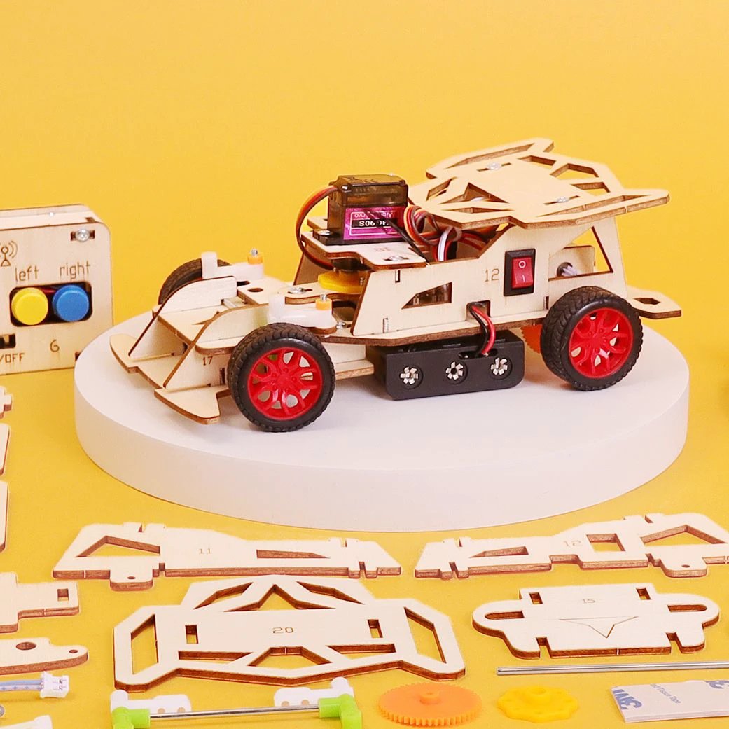Steering Remote-Controlled Car DIY Kit, Educational STEM Toy by Kitsville