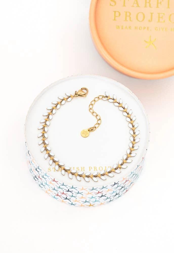 Seeds of Hope Bracelet in Ivory by Ethical Trade Co