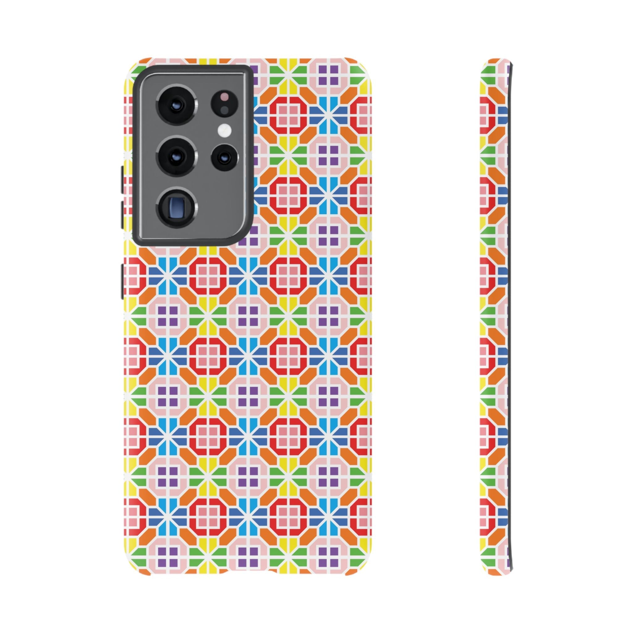 Bespattered Facade Geometric Rainbow Mosaic Tough Case