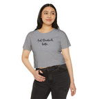 Auf Deutsch, bitte script crop top, German phrase tee, minimalist typography