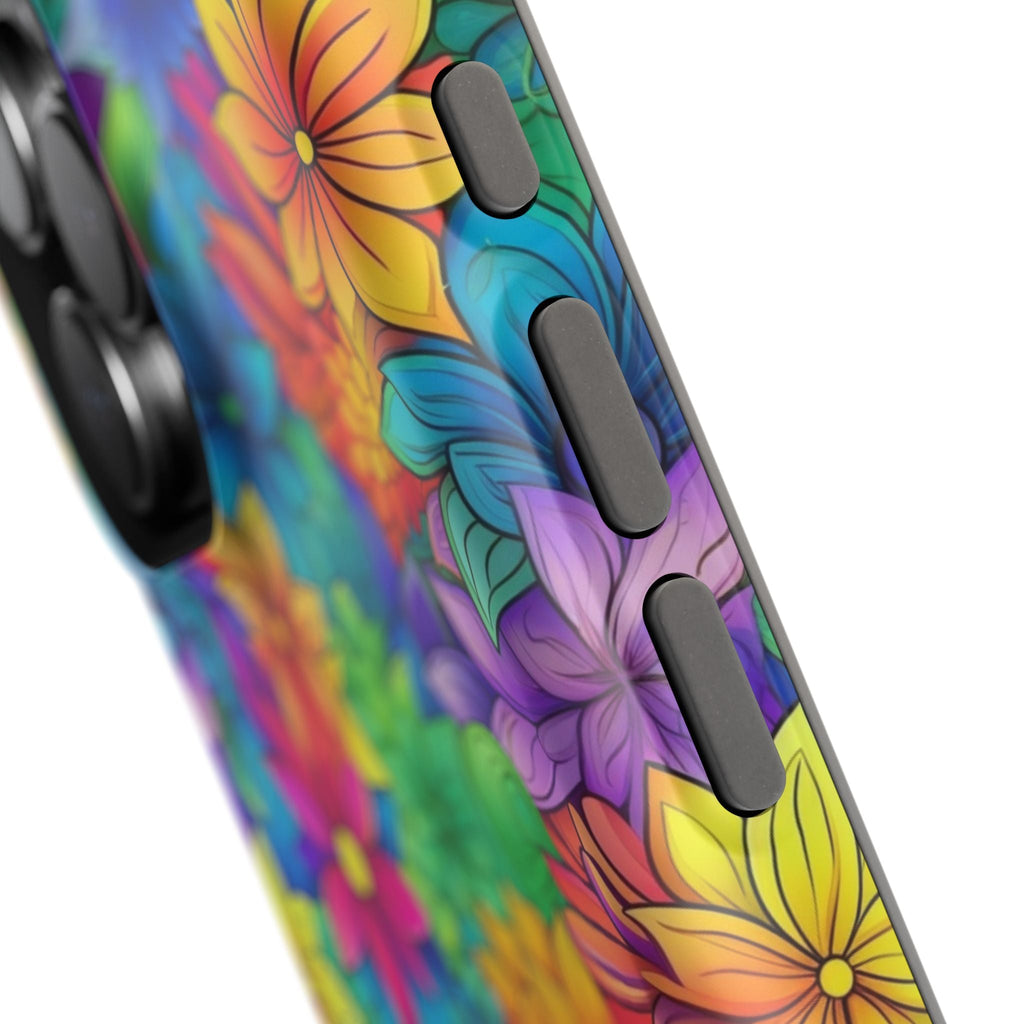 Bespattered Facade Bright Rainbow Flowers Impact-Resistant Case