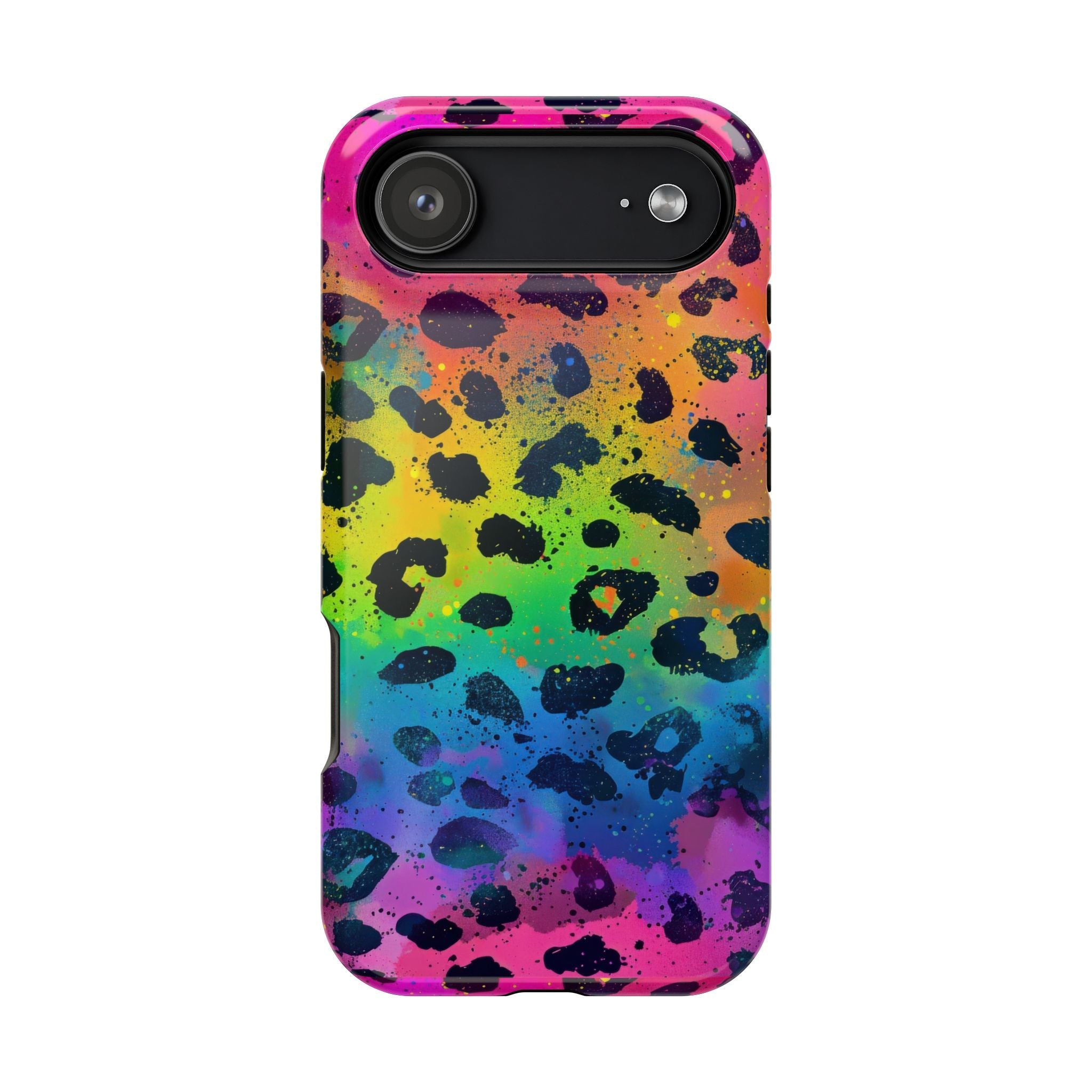 Bespattered Facade Neon Leopard Impact-Resistant Case